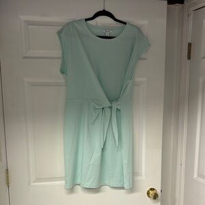 Nine West Light Green Tie-Front Mini Dress